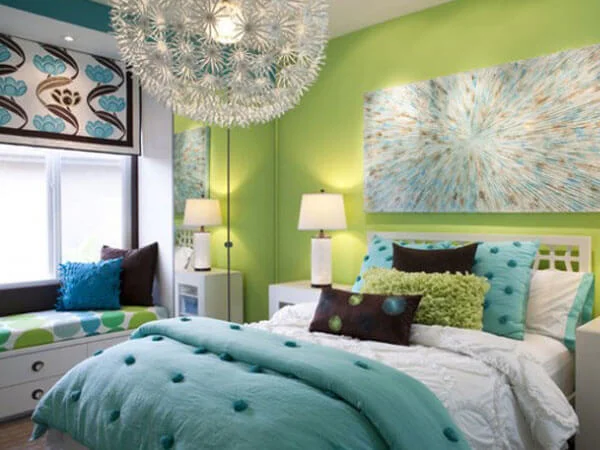 رنگ سبز در طراحی دکوراسیون اتاق کودک رنگهای خسته کننده برای اتاق خواب دخترانه