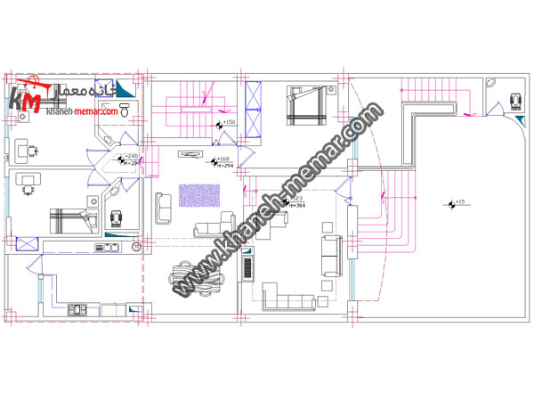 نقشه منزل ویلایی Residential building map design