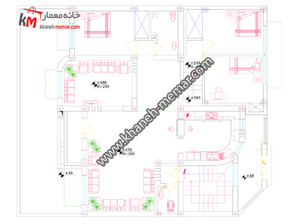 نقشه اجرایی Residential building map design