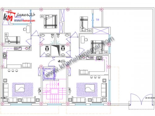نقشه آپارتمان 4 طبقه