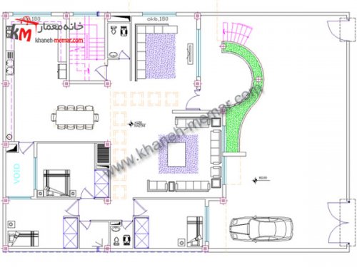 طراحی نقشه ساختمان مسکونی 3 طبقه بتنی