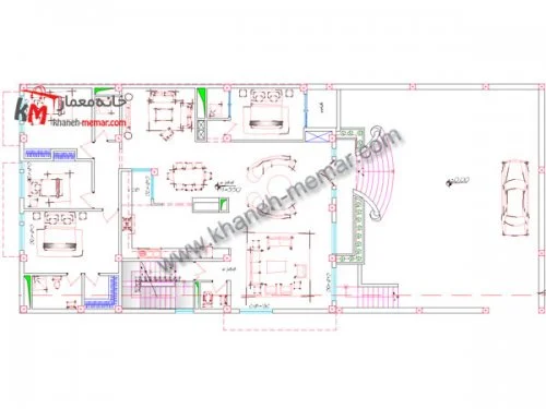 طراحی نقشه ساختمان مسکونی نقشه خانه ویلایی
