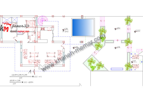 طراحی نقشه ساختمان مسکونی نقشه ویلای دو طبقه