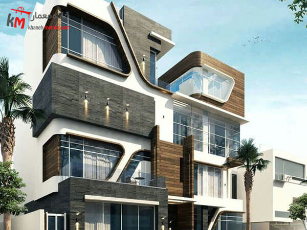 نمای مدرن ساختمان فوق العاده زیبا متریال قابل استفاده در طراحی نمای مدرن