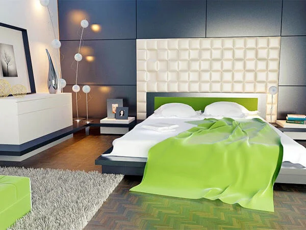 دکور اتاق خواب و استفاده از رنگ سبز