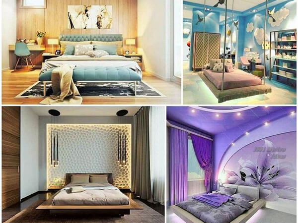 طرح هایی شیک و مدرن با نورپردازی زیبا ایده هایی جهت تزیین اتاق خواب عروس با وسایل ساده