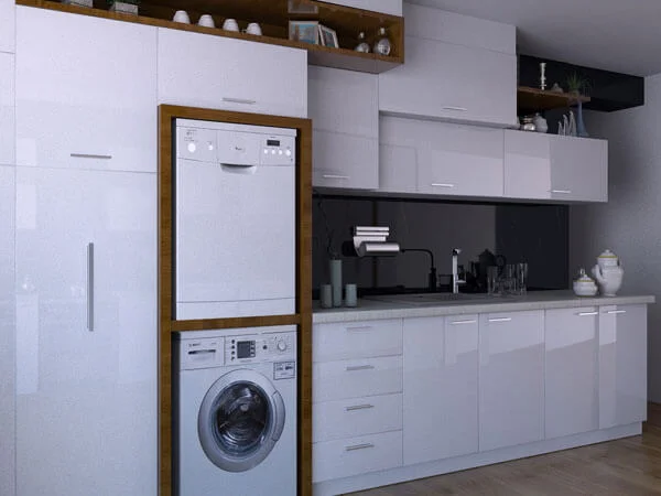 طراحی آشپزخانه بر اساس استفاده از تمامی فضاها و استفاده از رنگ مناسب برای آشپزخانه
