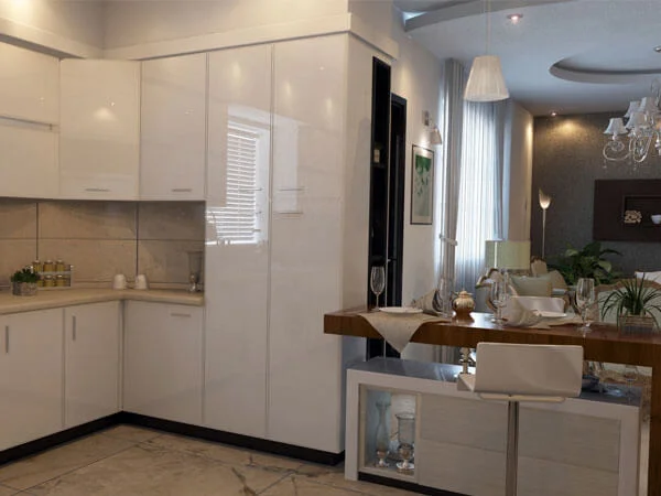 طراحی بی نظیر آشپزخانه استفاده از نورپردازی در کابینت آشپزخانه