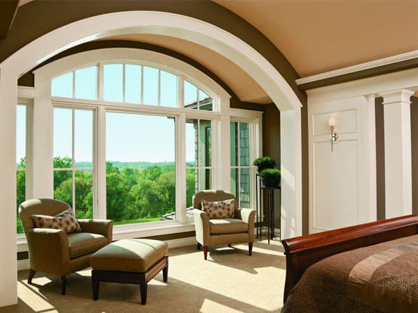 پنجره سرتاسری پذیرایی درب و پنجره دو جداره upvc