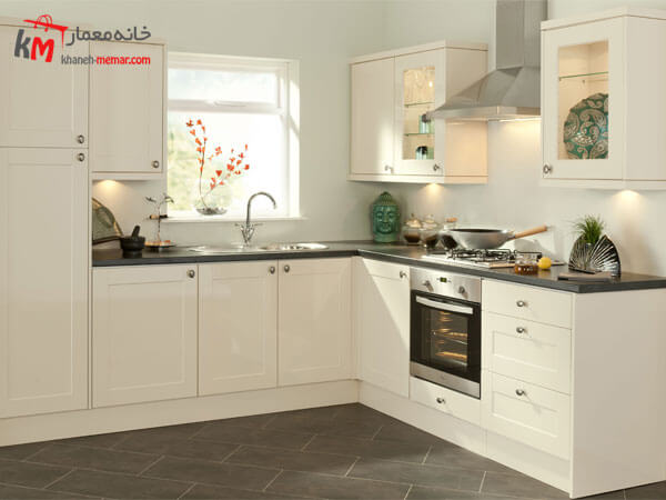 کابینت ساده و زیبا در دکوراسیون داخلی چیدمان آشپزخانه کثیف و تمیز