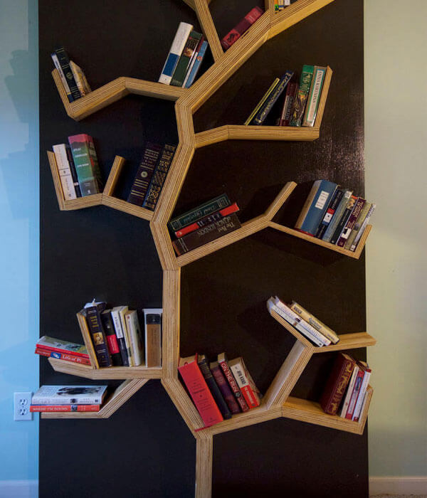کتابخانه درختی با طرح های خلاقانه