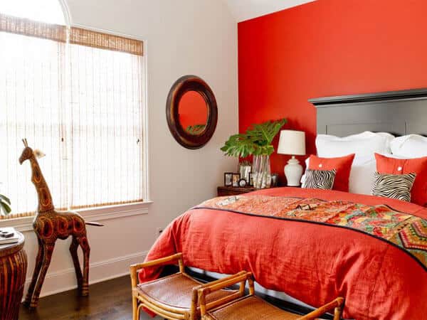 دکوراسیون قرمز برای اتاق خواب 