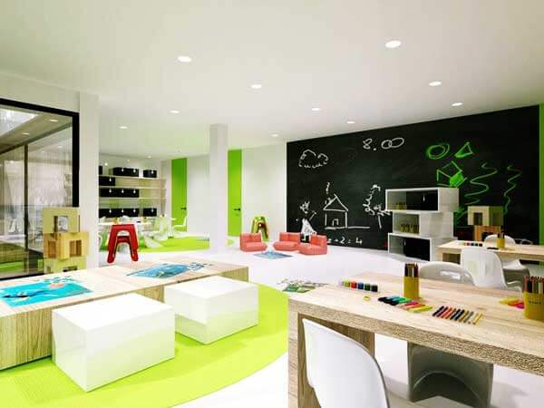 کانسپت طراحی فضایی برای وسایل کودکان با رنگ های شاد