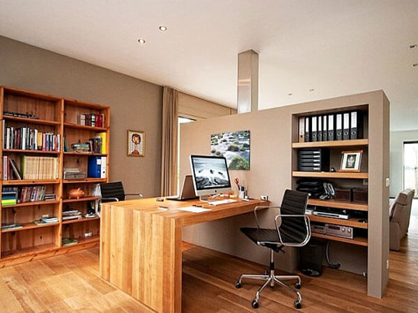قفسه و شلف دیواری برای اتاق کار در منزل توجه به امکانات مورد نیاز برای اتاق کار