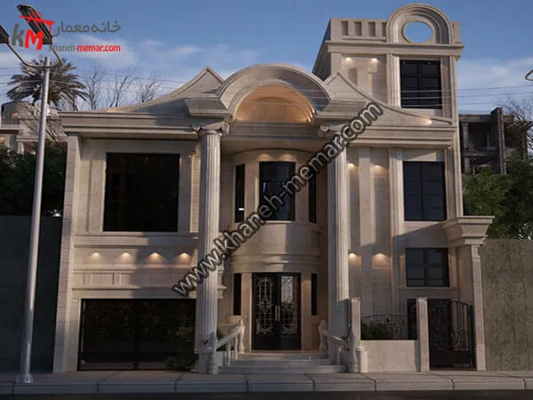 نقشه دو طبقه دو خواب جنوبی عرض 10 متر ، 144 متری 6 نمای ساختمان دو طبقه جنوبی عرض 10
