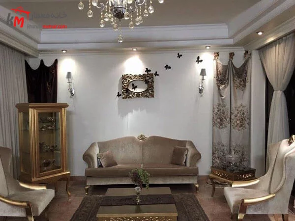 طراحی داخلی پذیرایی استفاده از لوازم دکوری ایرانی شیک و زیبا