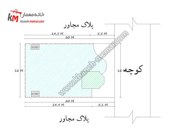 نقشه دو طبقه سه خواب شمالی عرض 12 متر با نمای نئوکلاسیک 5 سایت پلان نقشه دو طبقه سه خواب شمالی عرض 12