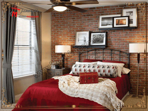 اتاق خواب زیبا طراحی شده با اجر