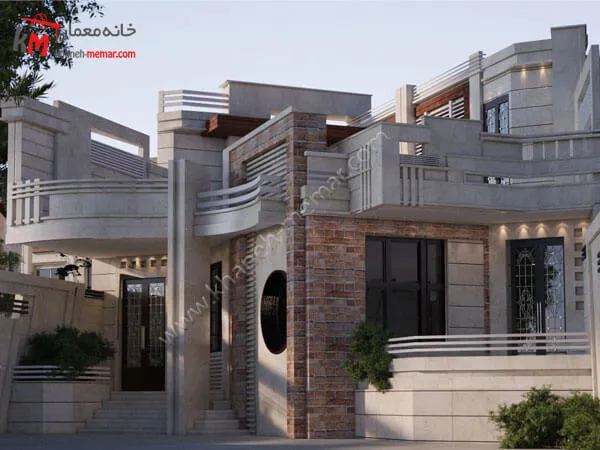 نقشه خانه چهار خواب شمالی 190 متری عرض 11.05 5 نمای خانه چهار خواب شمالی عرض 11.05