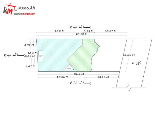 نقشه خانه چهار خواب شمالی 190 متری عرض 11.05 4 سایت نقشه خانه چهار خواب شمالی 190 متری