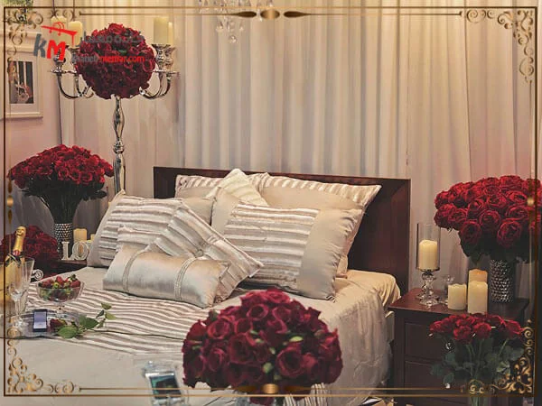 استفاده از گل و گلدان در اتاق خواب