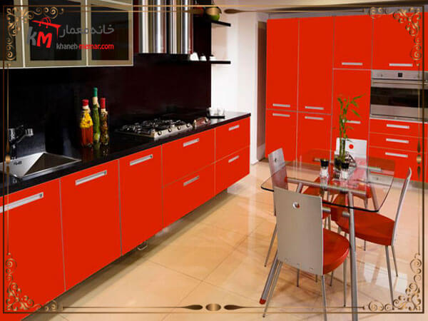 دکوراسیون آشپزخانه با استفاده از رنگ های گرم