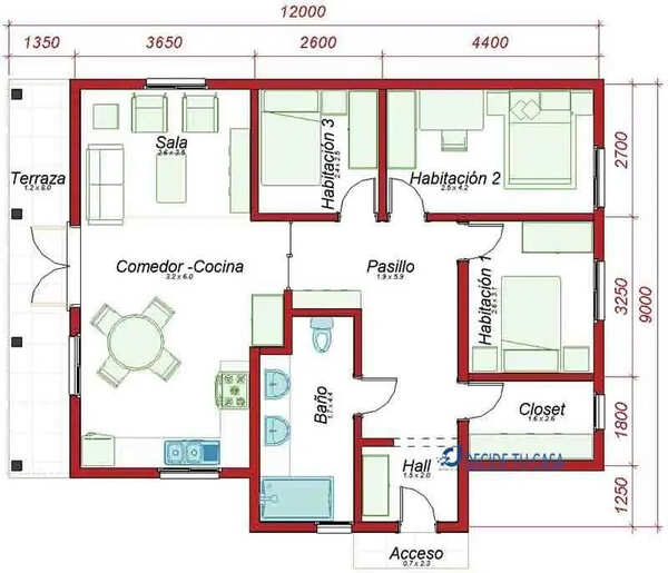 نقشه خانه سه خوابه 150 متری شمالی 2 Map of the northern three-bedroom house of 150 meters