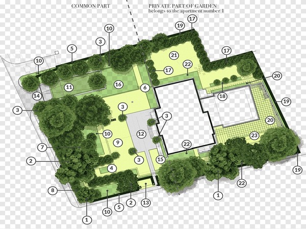 نقشه باغ ویلا 700 متری 1 700 meter villa garden map