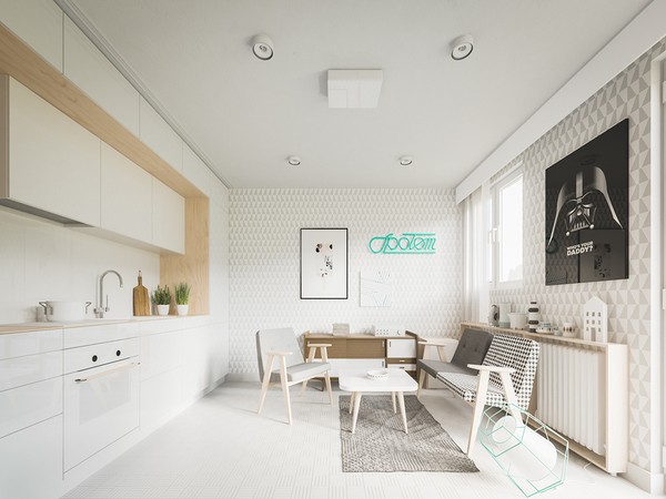 دکوراسیون داخلی آپارتمان 50 متری 1 apartment interiors decoratin