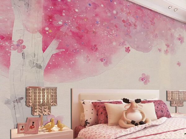 Girls bedroom wallpaper