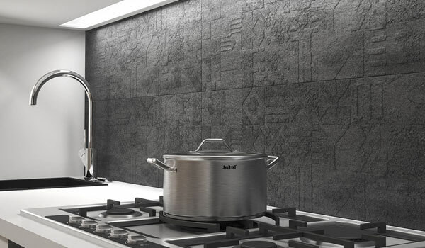 تاثیر رنگ طوسی و نقش آفرینی آن در معماری مدرن و جدید 2 کاشی بین کابینتی رنگ طوسی
