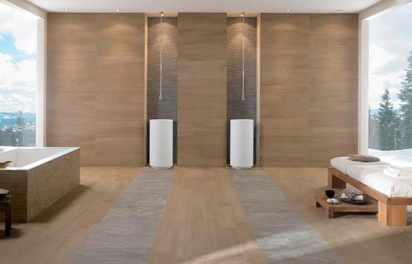 چگونه کاشی و کفپوش چوبی را ترکیب کنیم؟ 3 دیوارهای کاشی و کفپوش چوبی
