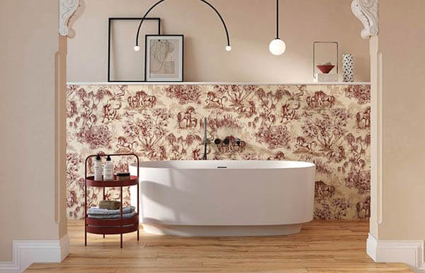 چگونه کاشی و کفپوش چوبی را ترکیب کنیم؟ 4 دیوارهای کاشی و کفپوش چوبی