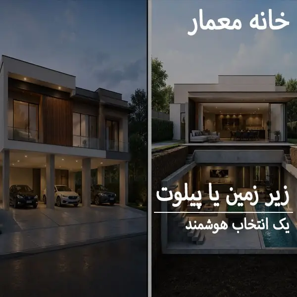 مقایسه طراحی ساختمان با پیلوت و ساختمان دارای زیرزمین و انتخاب هوشمندانه بین زیرزمین یا پیلوت