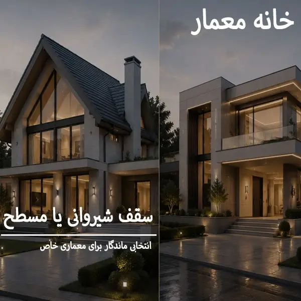 سقف شیروانی یا مسطح؛ بررسی تفاوت‌های اجرایی و هزینه ساخت